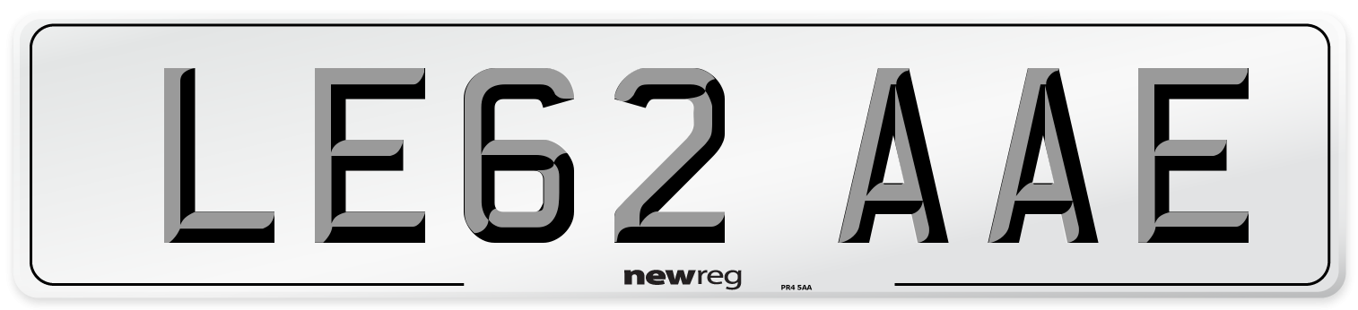 LE62 AAE Number Plate from New Reg